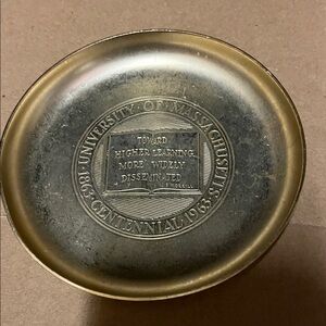 University of Massachusetts Centennial Brass Plate 1863 1963